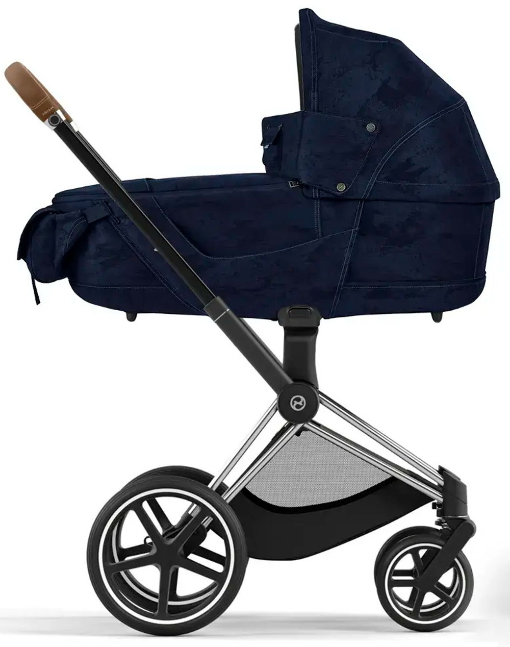 Коляска Cybex Priam IV Fashion Collections Rebellious Luxury Denim Blue 2 в 1 Chrome Brown