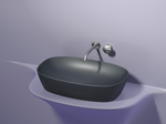 Умывальник чаша накладная овальная (цвет Темный Антрацит Матовый) Element 610x385x140мм