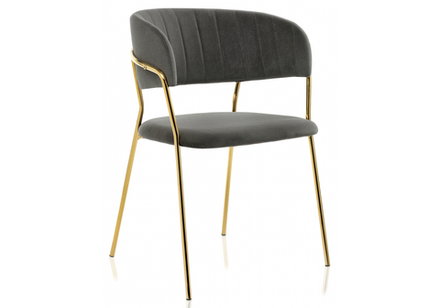 Стул на металлокаркасе Woodville Kamelia темно-серый, золотой