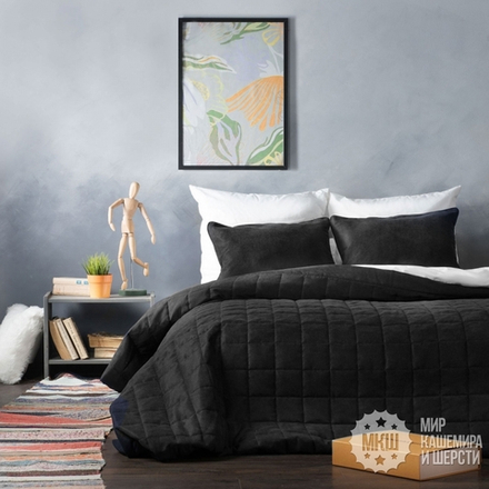 Покрывало СОФТ велюровое (арт. BL02-021-20) - черное