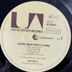 Винтажная виниловая пластинка LP Fischer-Z Going Deaf For A Living (Germany 1980)