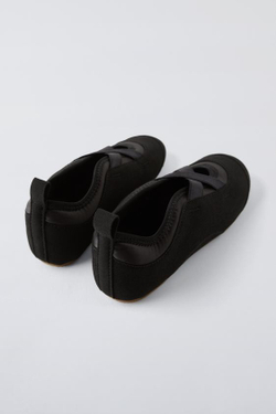 ZARA КРОССОВКИ БАЛЕТКИ, ЧЕРНЫЙ