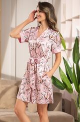 Халат на пуговицах  Mia-Amore FLORA  7207 розовый