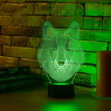 3D лампа Волк Wolf
