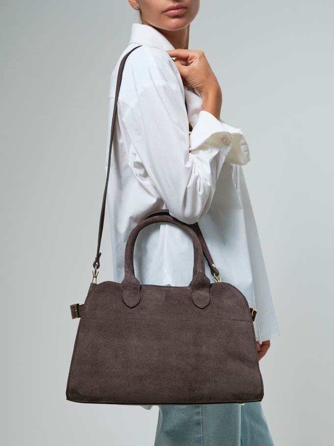 Сумка замшевая темно-коричневая