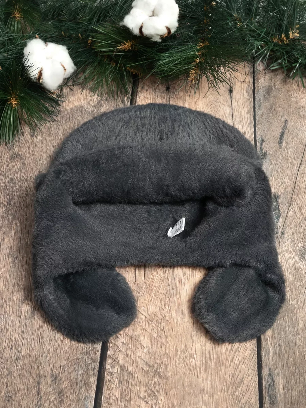 шапка зимняя ушанка из мягкого экомеха меховая