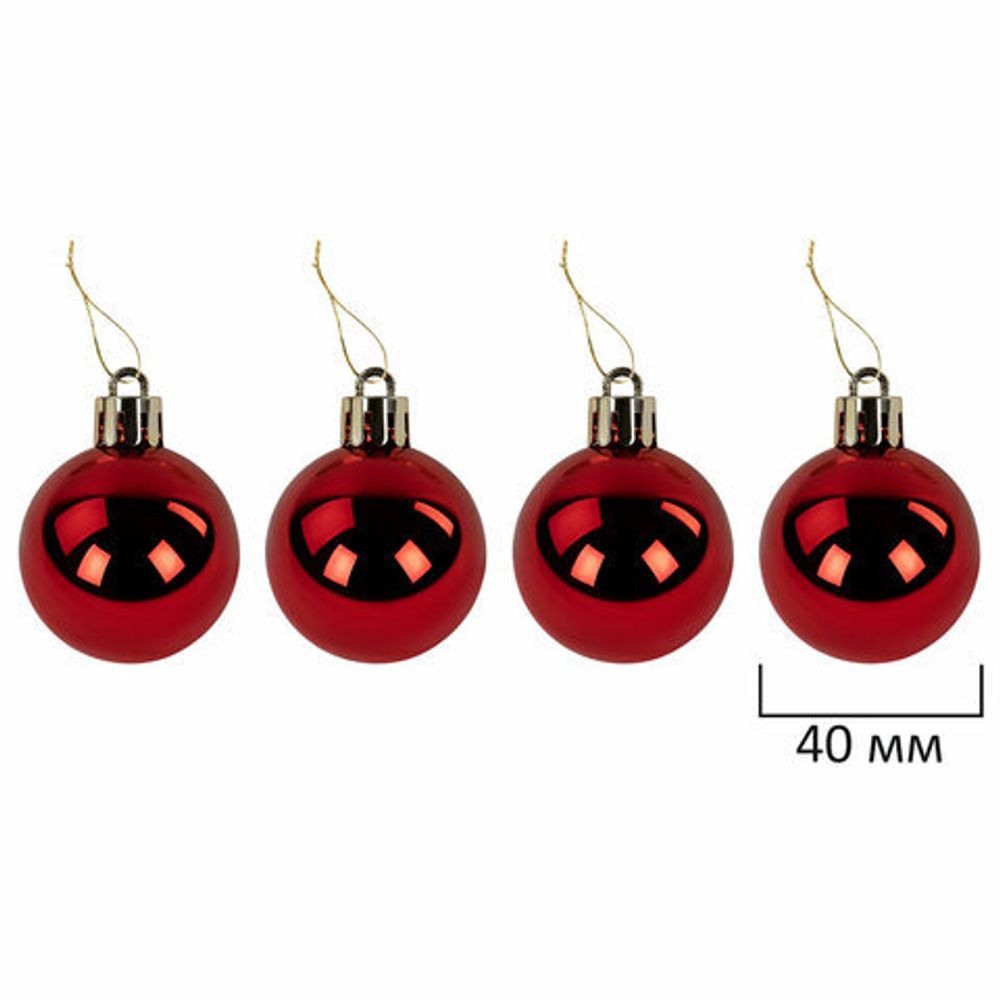 Шары ёлочные НАБОР 30 шт., 8 см/4 см, "Red&Gold", пластик, красные/золото, ЗОЛОТАЯ СКАЗКА, 592168