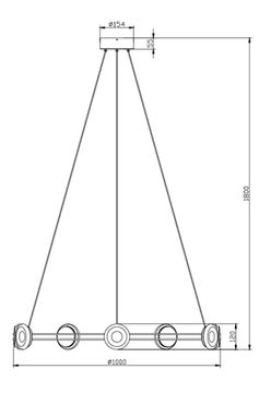 Подвесная люстра 48W 4000K 4334-12P золото Yo-yo Favourite