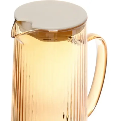 Кувшин стеклянный 1200мл «Орфей» с пластиковой крышкой и ситом, золотой