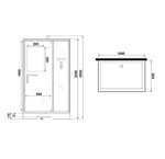 Душевая кабина Niagara Standart ST100/80/15Q/BK (100х80х200) прямоугольник,поддон 15см,распашная,проф.белый,без крыши,3 места