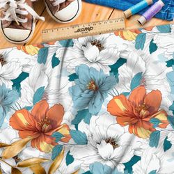 Ткань премиум шифон цветочные яркие акценты