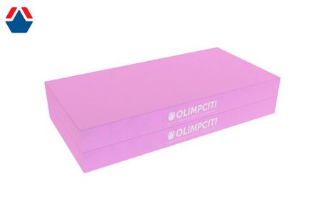 Мат спортивный складной 1000х1000х100 мм  2 сложения (вин.кожа) РОЗОВЫЙ