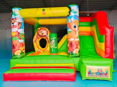 Коммерческий надувной батут "Зверята " 4*3,5*2,5 м