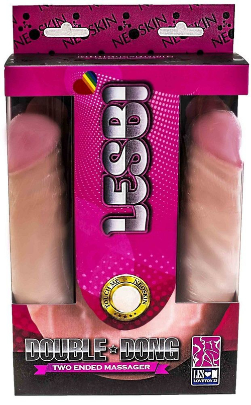 Двусторонний фаллос из неоскина - 48 см.