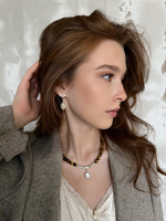 Серьги с натуральным барочным жемчугом