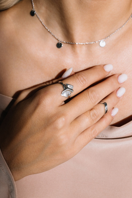 Кольцо "Мятая пластина"