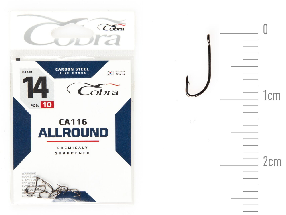 Крючки Cobra Allround CRYSTAL сер. CA116 разм. 014 10шт.