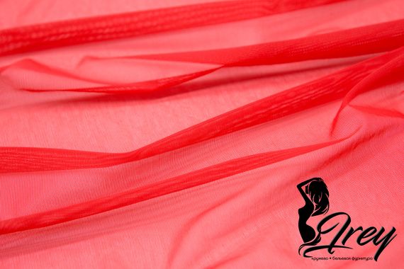 Сетка эластичная с эффектом голого тела, красный 100