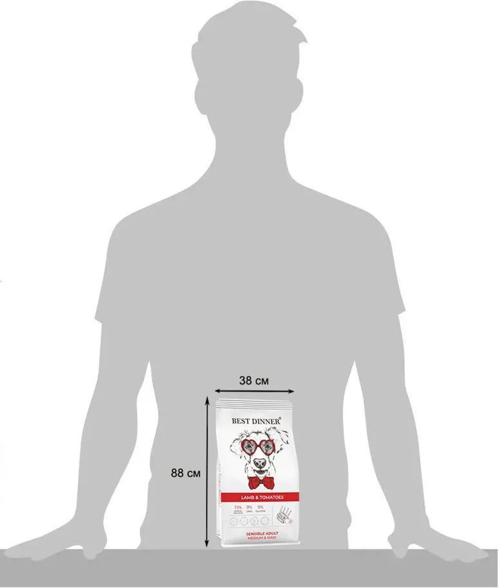 Сухой корм для собак крупных и средних пород Best Dinner Adult Medium/Maxi 15кг ягненок с томатами