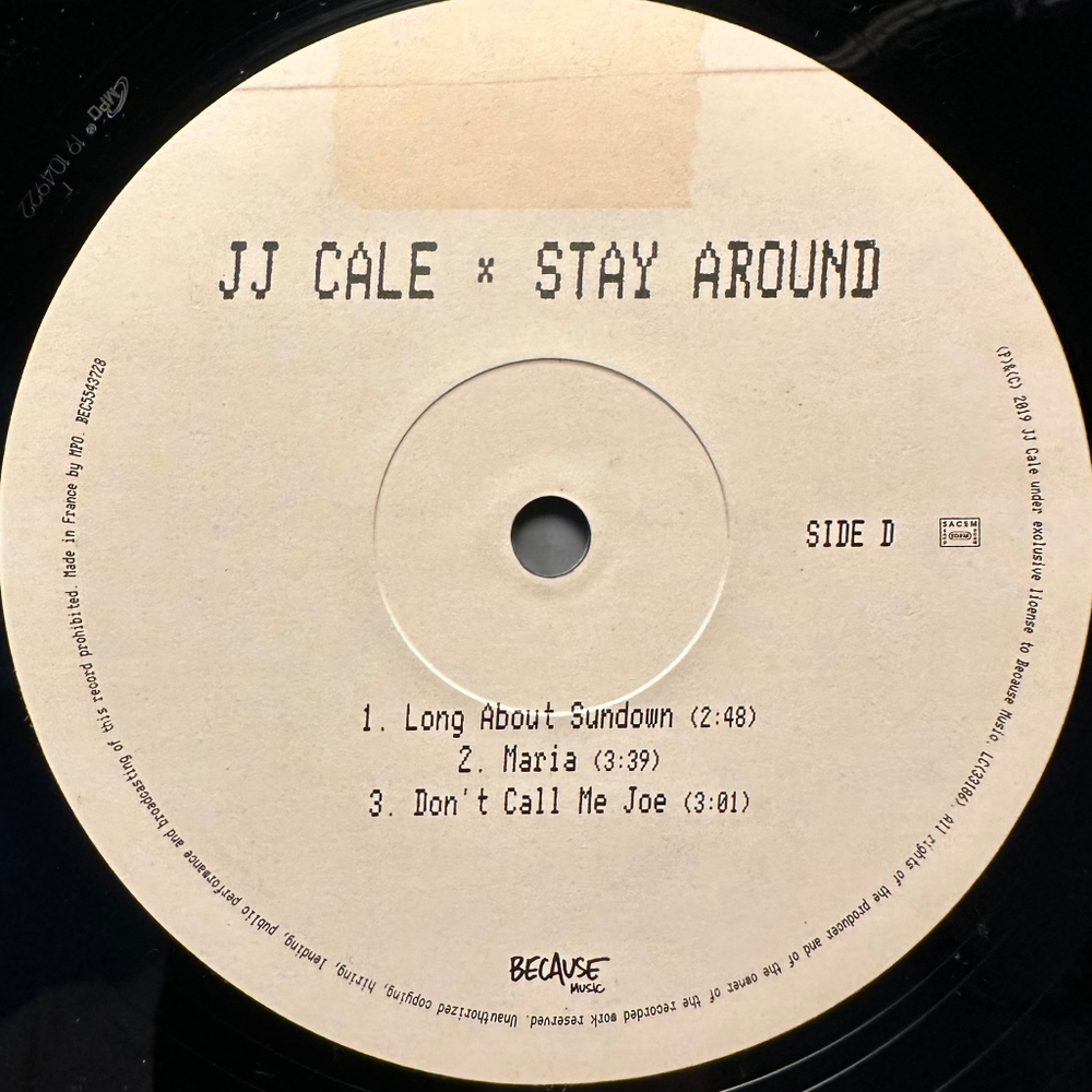 JJ Cale - Stay Around 2LP (Франция 2019г.)