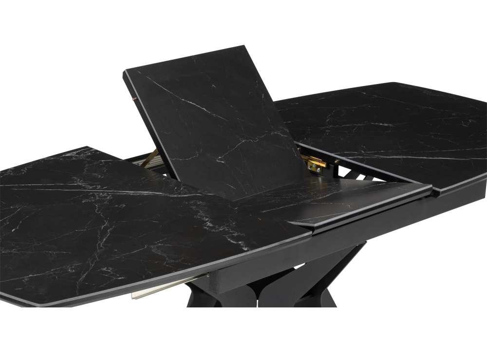 Керамический стол Woodville Риполь 160(205)х89 черный мрамор shakespeare black, черный