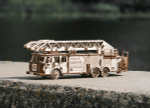 Пожарная машина выдвижной вращающейся лестницей от EWA - Fire Truck, Деревянный конструктор, сборная модель, 3D пазл