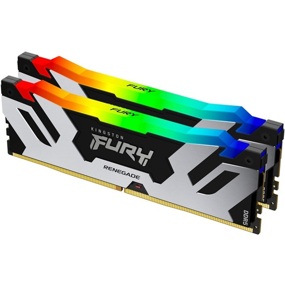 Модуль памяти DIMM DDR5 48Gb, 2x24GB, 7200Mhz, Kingston Fury Renegade RGB (KF572C38RSAK2-48)