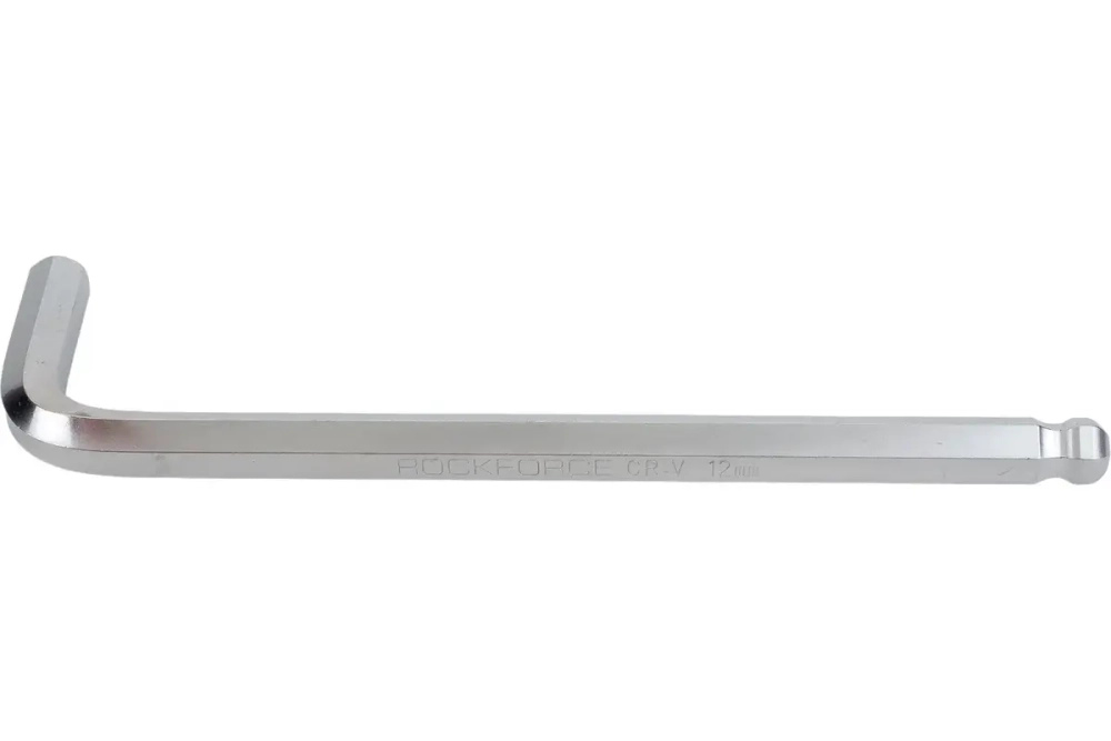 Ключ шестигранный 12мм RF-76512L: Г-образный удлиненный с шаром ROCKFORCE