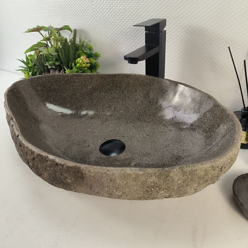 Каменная раковина из речного камня RS-05247 (61*41*15) 0863 из натурального камня