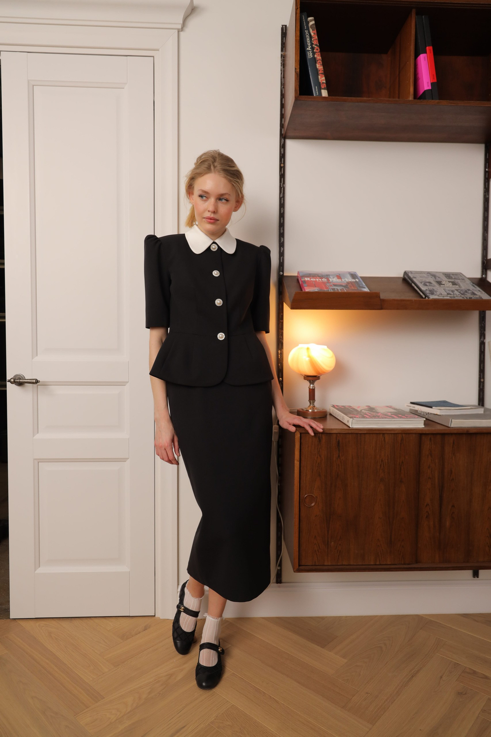 Юбка миди черная