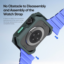 Чехол-бампер темно-зеленого цвета из Soft силикона от Dux Ducis для часов Apple Watch 46мм, серия Damo Series Case
