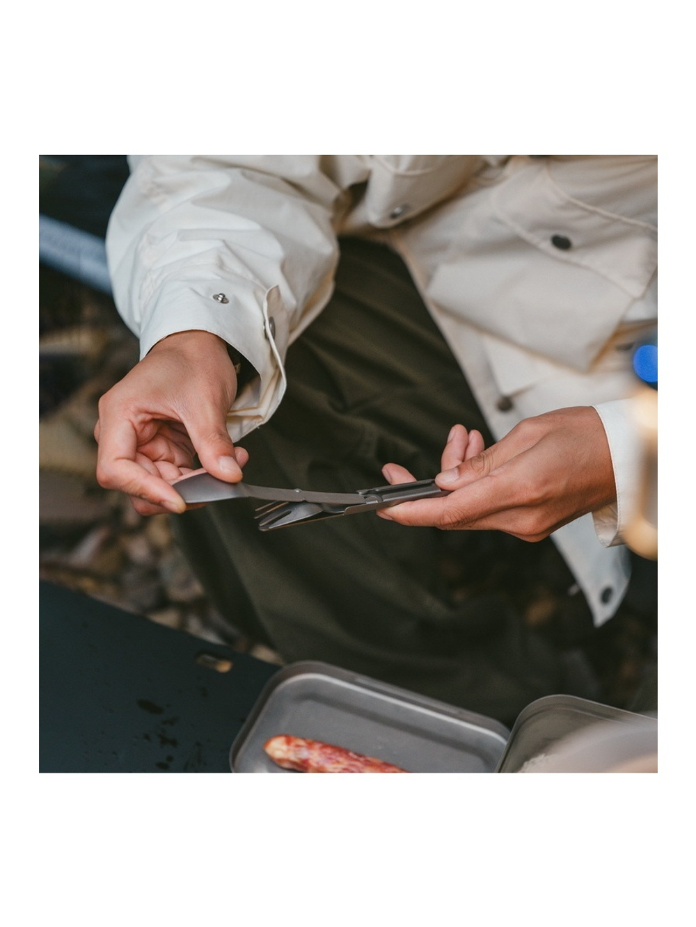 Набор столовых приборов Naturehike (нож, вилка, ложка), титан, в чехле