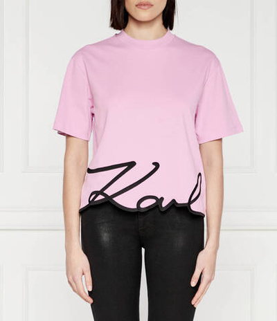 Футболка Signature Hem Karl Lagerfeld - лавандовый(226W1703)