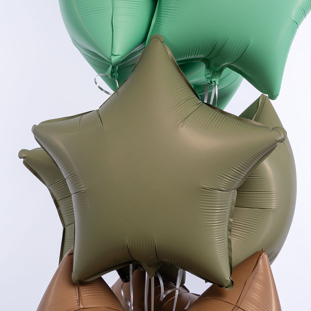 Шар (18''/46 см) Звезда, Оливковый, Матовый, 1 шт.