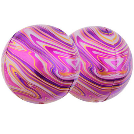 К 3D СФЕРА Б/РИС 15" Мрамор Fuchsia