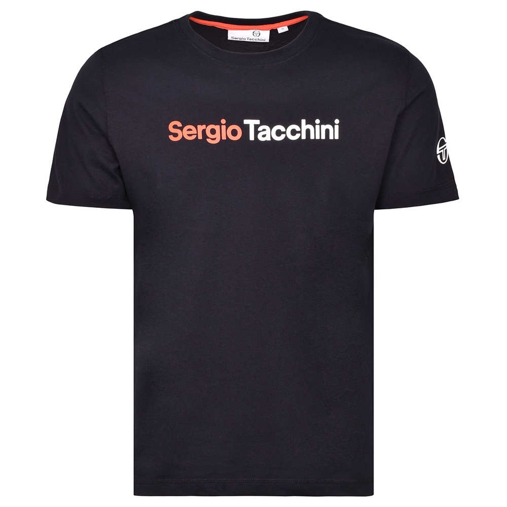 Мужская теннисная футболка Sergio Tacchini Robin T-shirt - black/orange