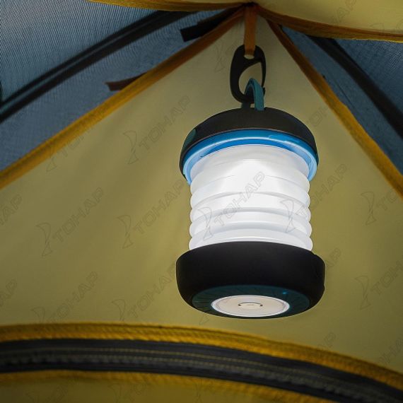 Фонарь кемпинговый складной 65 LM, IPX4, солнечная батарея+USB (HS-SB-6071) Helios