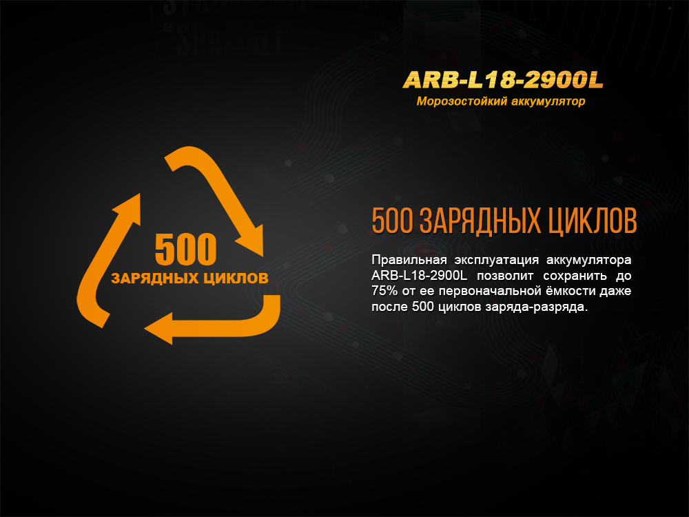 Аккумулятор 18650 Fenix 2900 mAh Li-ion морозостойкий, ARB-L18-2900L