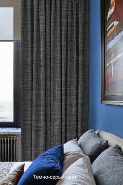 Дизайн штор "Текстура льна в серых оттенках"