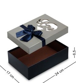 WG-63/1-A Коробка подарочная «Прямоугольник» цв.син./сер.