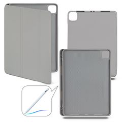 Чехол книжка-подставка Smart Case Pensil со слотом для стилуса для iPad Pro 5 (12.9") - 2021 (Светло-серый / Light Grey)