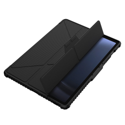 Чехол книжка от Nillkin для планшета Samsung Galaxy Tab S9 FE+ Плюс, серия Bumper Pro Case-Multi Angle Folding Style, с защитной шторкой для камеры