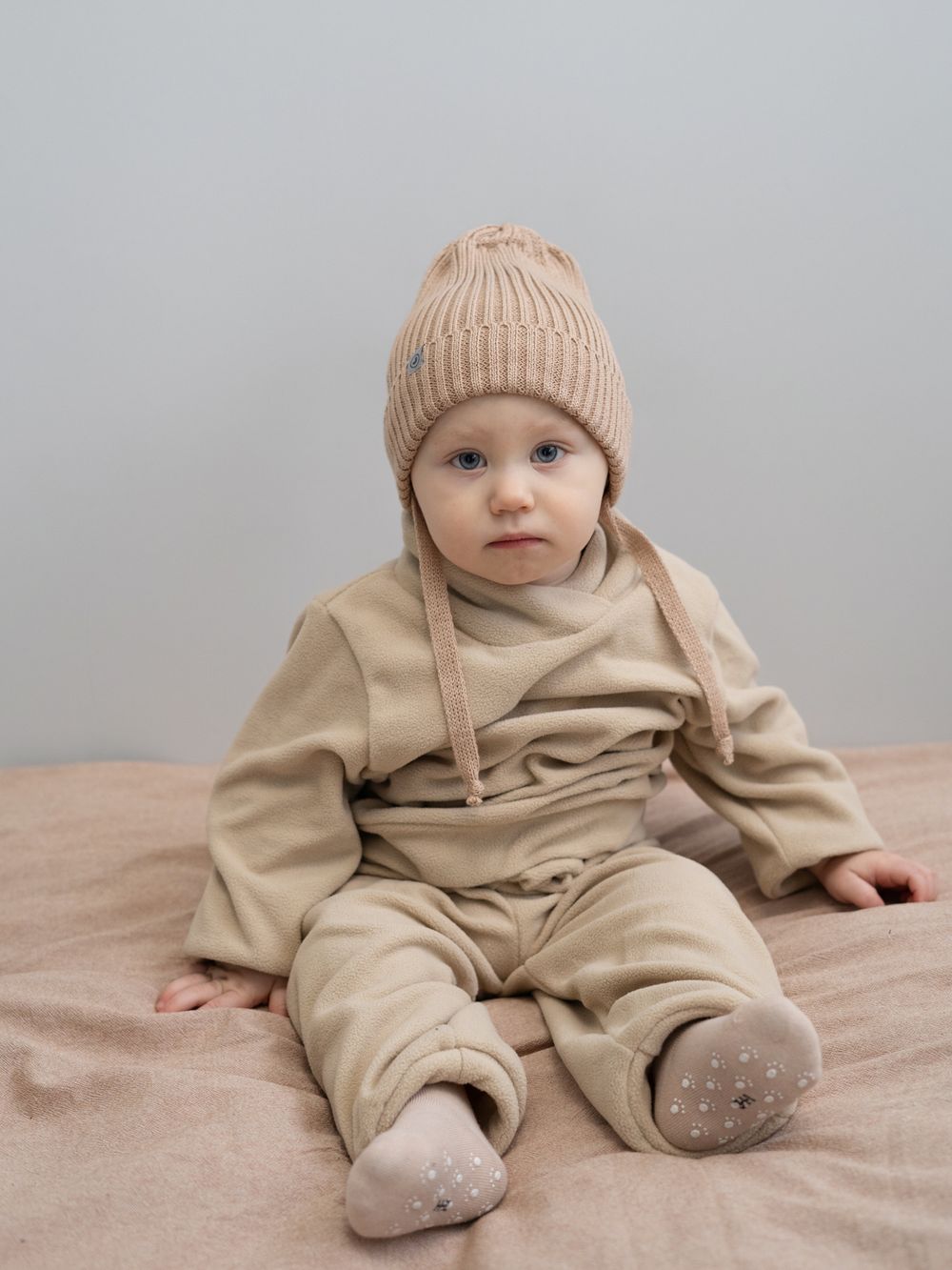 Шапка вязаная-резинка хлопковая (Сандал) КЭП БОН-БОН