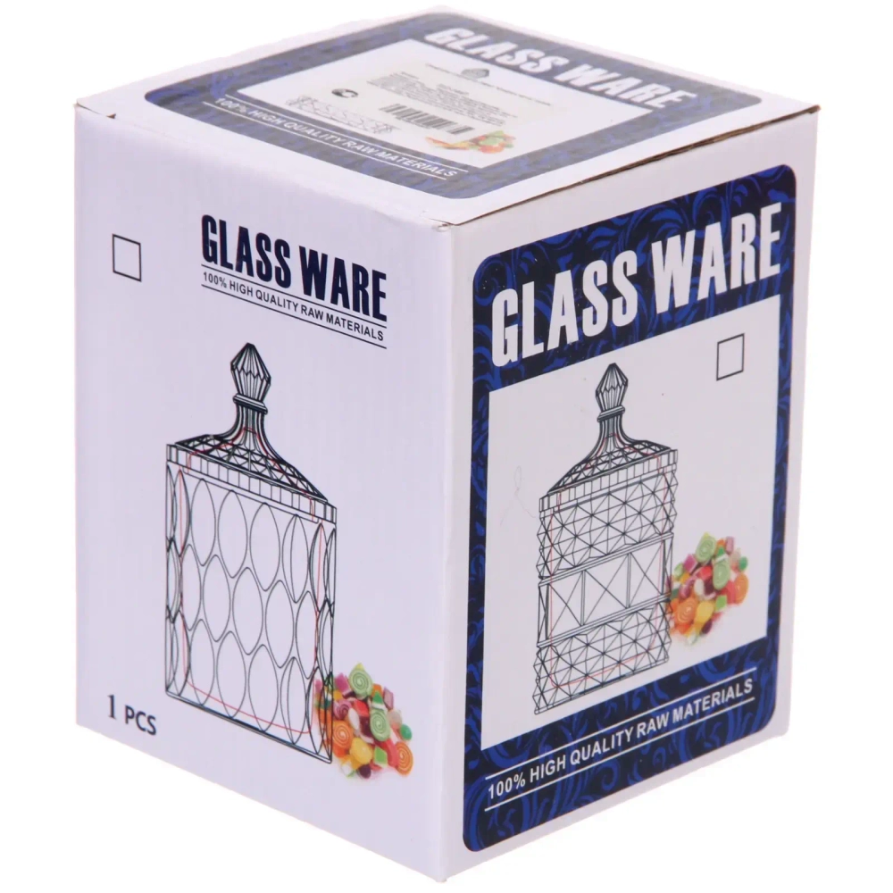 Сахарница стеклянная 350мл «Сладкая мечта» ромбы