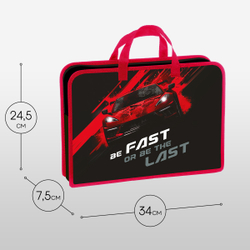 Папка с ручками 1 отделение, А4 "Fast Track", 340*245*75мм, пластик, на молнии, Berlingo