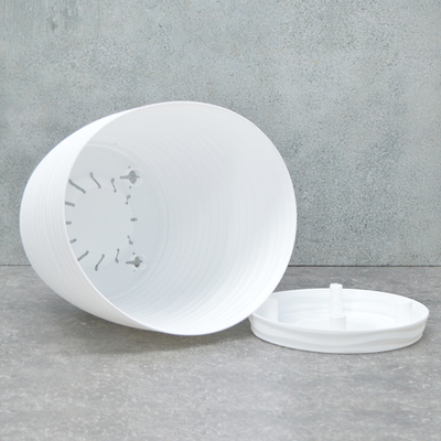 Кашпо Дюна 5,5л d220мм с поддоном, белый