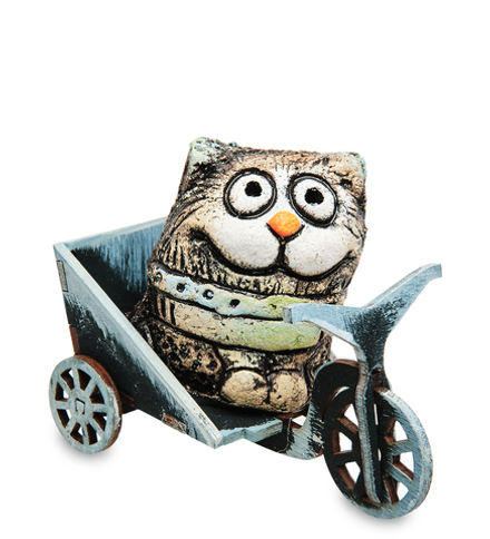 КоКо Шамель KK-682 Фигурка «Кот на мотоциклетке» шамот