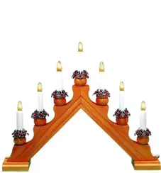 Рождественская горка-светильник Karin, 7 теплых белый свечей, темно-коричневое дерево, высота 35 см., Svetlitsa (16-276-06)