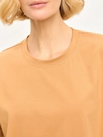 Футболка удлиненная с разрезами оверсайз голд