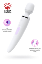 Нереалистичный вибратор Satisfyer Wand-er Woman, ABS пластик, белый, 34 см